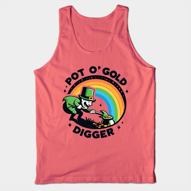 Pot of gold digger | St Patrick's Day Ireland | Funny Leprechaun digging gold Tank Top by Nora Liak